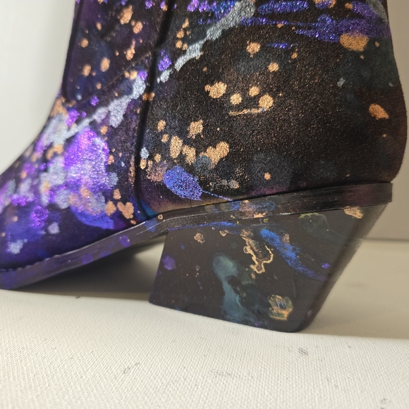 HANDCRAFTED Upcycled Size 9.5 Cowgirl Boots HANDPAINTED Peekaboo Cutouts Boots - Picture 8 of 17